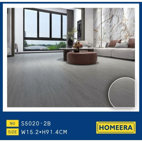 Suelo laminado de alta calidad con diseño de madera gris